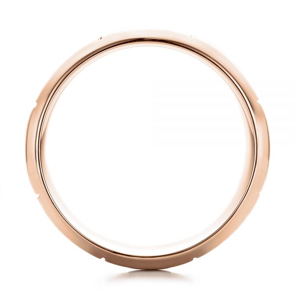 14k Rose Gold 14k Rose Gold Custom Men's Contemporary Band - Front View -  100959