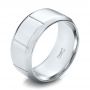 18k White Gold 18k White Gold Custom Men's Contemporary Band - Three-Quarter View -  100959 - Thumbnail