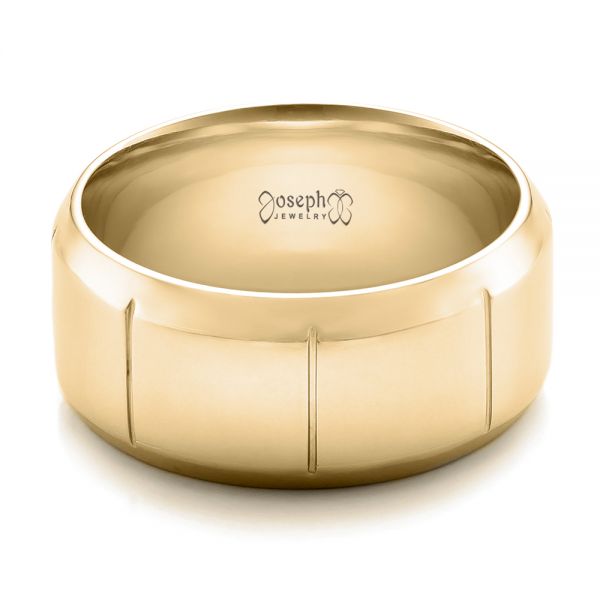 18k Yellow Gold 18k Yellow Gold Custom Men's Contemporary Band - Flat View -  100959