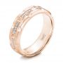 14k Rose Gold 14k Rose Gold Custom Men's Diamond Brick Cut Wedding Band - Three-Quarter View -  101866 - Thumbnail