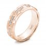 14k Rose Gold 14k Rose Gold Custom Men's Diamond Brick Cut Wedding Band - Three-Quarter View -  101866 - Thumbnail