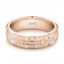 18k Rose Gold 18k Rose Gold Custom Men's Diamond Brick Cut Wedding Band - Flat View -  101866 - Thumbnail