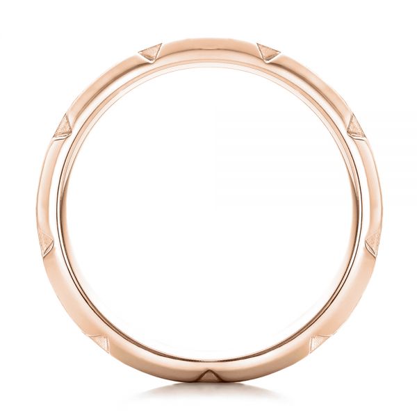 14k Rose Gold 14k Rose Gold Custom Men's Diamond Brick Cut Wedding Band - Front View - 101866