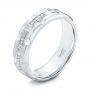 18k White Gold 18k White Gold Custom Men's Diamond Brick Cut Wedding Band - Three-Quarter View -  101866 - Thumbnail