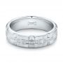 14k White Gold Custom Men's Diamond Brick Cut Wedding Band - Flat View -  101866 - Thumbnail