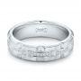 18k White Gold 18k White Gold Custom Men's Diamond Brick Cut Wedding Band - Flat View -  101866 - Thumbnail