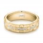 18k Yellow Gold 18k Yellow Gold Custom Men's Diamond Brick Cut Wedding Band - Flat View -  101866 - Thumbnail