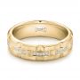18k Yellow Gold 18k Yellow Gold Custom Men's Diamond Brick Cut Wedding Band - Flat View -  101866 - Thumbnail