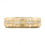 18k Yellow Gold 18k Yellow Gold Custom Men's Diamond Brick Cut Wedding Band - Top View -  101866 - Thumbnail