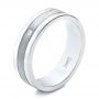 14k White Gold 14k White Gold Custom Men's Diamond Sandblasted Finish Wedding Band - Three-Quarter View -  101217 - Thumbnail