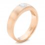 14k Rose Gold 14k Rose Gold Custom Men's Diamond Wedding Band - Three-Quarter View -  102275 - Thumbnail