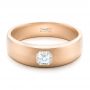 14k Rose Gold 14k Rose Gold Custom Men's Diamond Wedding Band - Flat View -  102275 - Thumbnail