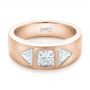 14k Rose Gold 14k Rose Gold Custom Men's Diamond Wedding Band - Flat View -  102860 - Thumbnail