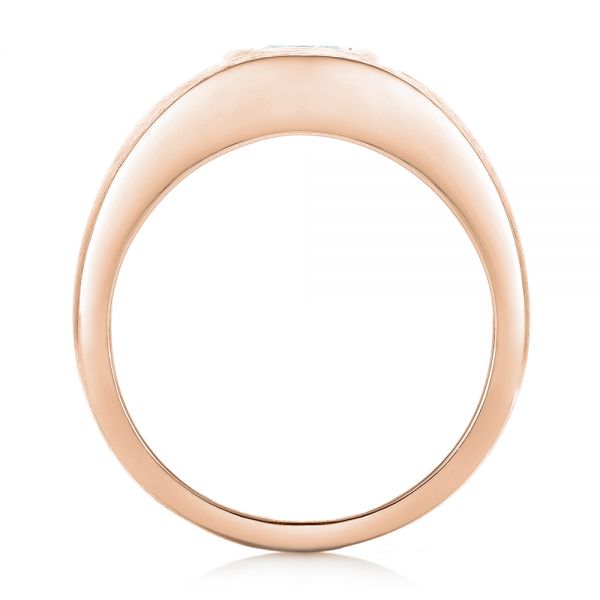 18k Rose Gold 18k Rose Gold Custom Men's Diamond Wedding Band - Front View -  102860