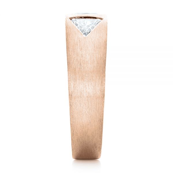 18k Rose Gold 18k Rose Gold Custom Men's Diamond Wedding Band - Side View - 102860