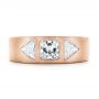 18k Rose Gold 18k Rose Gold Custom Men's Diamond Wedding Band - Top View -  102860 - Thumbnail