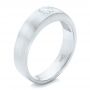 14k White Gold 14k White Gold Custom Men's Diamond Wedding Band - Three-Quarter View -  102275 - Thumbnail