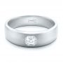 14k White Gold 14k White Gold Custom Men's Diamond Wedding Band - Flat View -  102275 - Thumbnail