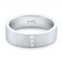 18k White Gold 18k White Gold Custom Men's Diamond Wedding Band - Flat View -  102430 - Thumbnail