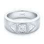  Platinum Custom Men's Diamond Wedding Band - Flat View -  102860 - Thumbnail