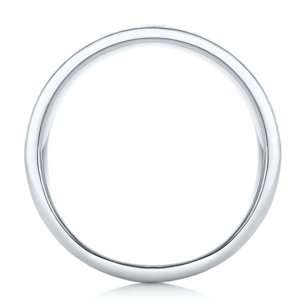 14k White Gold Custom Men's Diamond Wedding Band - Front View - 102430