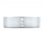 14k White Gold Custom Men's Diamond Wedding Band - Top View -  102430 - Thumbnail
