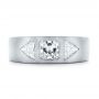 18k White Gold 18k White Gold Custom Men's Diamond Wedding Band - Top View -  102860 - Thumbnail