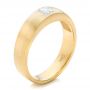 18k Yellow Gold Custom Men's Diamond Wedding Band - Three-Quarter View -  102275 - Thumbnail