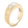 14k Yellow Gold 14k Yellow Gold Custom Men's Diamond Wedding Band - Three-Quarter View -  102860 - Thumbnail