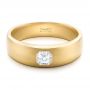 18k Yellow Gold Custom Men's Diamond Wedding Band - Flat View -  102275 - Thumbnail