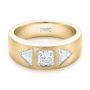 14k Yellow Gold 14k Yellow Gold Custom Men's Diamond Wedding Band - Flat View -  102860 - Thumbnail