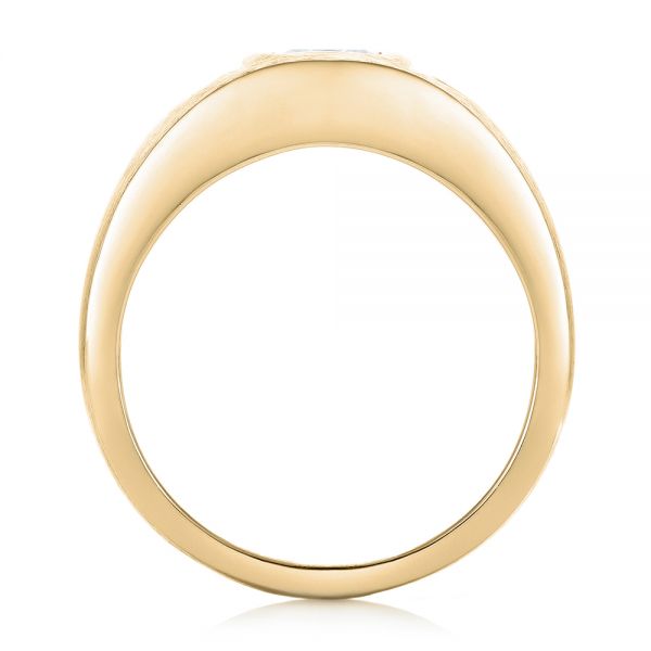 18k Yellow Gold 18k Yellow Gold Custom Men's Diamond Wedding Band - Front View -  102860