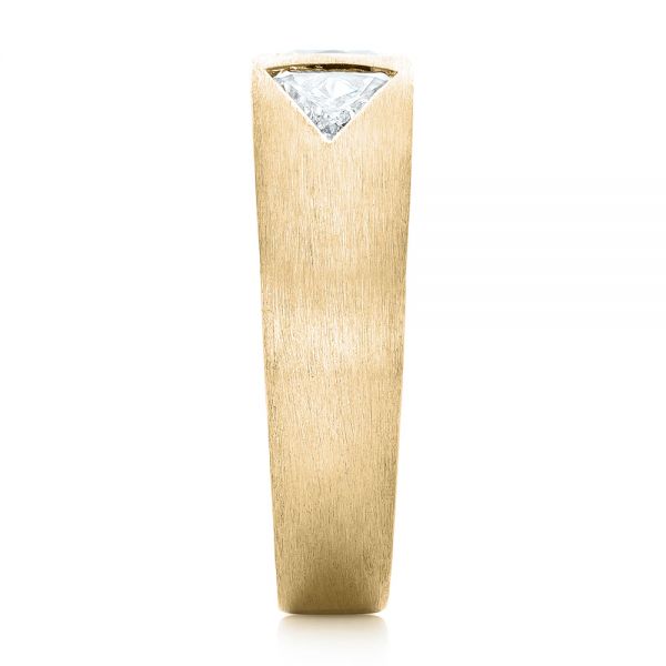 18k Yellow Gold 18k Yellow Gold Custom Men's Diamond Wedding Band - Side View - 102860