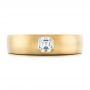 18k Yellow Gold Custom Men's Diamond Wedding Band - Top View -  102275 - Thumbnail