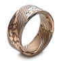 Custom Men's Diamond And Mokume Wedding Band - Three-Quarter View -  101248 - Thumbnail