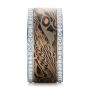  Platinum And 14K Gold Platinum And 14K Gold Custom Men's Diamond And Mokume Wedding Band - Side View -  102012 - Thumbnail