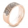18k Rose Gold 18k Rose Gold Custom Men's Engraved Fingerprint Wedding Band - Three-Quarter View -  102383 - Thumbnail