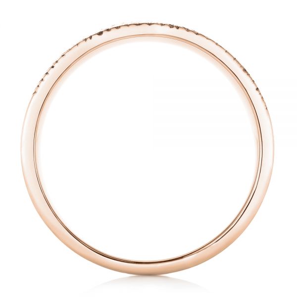 14k Rose Gold 14k Rose Gold Custom Men's Engraved Fingerprint Wedding Band - Front View - 102383