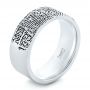 14k White Gold 14k White Gold Custom Men's Engraved Fingerprint Wedding Band - Three-Quarter View -  102383 - Thumbnail