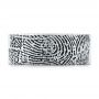 18k White Gold Custom Men's Engraved Fingerprint Wedding Band - Top View -  102383 - Thumbnail
