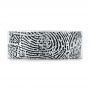 14k White Gold 14k White Gold Custom Men's Engraved Fingerprint Wedding Band - Top View -  102383 - Thumbnail