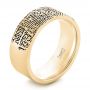 18k Yellow Gold 18k Yellow Gold Custom Men's Engraved Fingerprint Wedding Band - Three-Quarter View -  102383 - Thumbnail