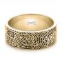 18k Yellow Gold 18k Yellow Gold Custom Men's Engraved Fingerprint Wedding Band - Flat View -  102383 - Thumbnail