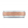  18K Gold And 14k Rose Gold Custom Men's Hammered Band - Top View -  101162 - Thumbnail