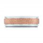  14K Gold And 18k Rose Gold 14K Gold And 18k Rose Gold Custom Men's Hammered Band - Top View -  101162 - Thumbnail