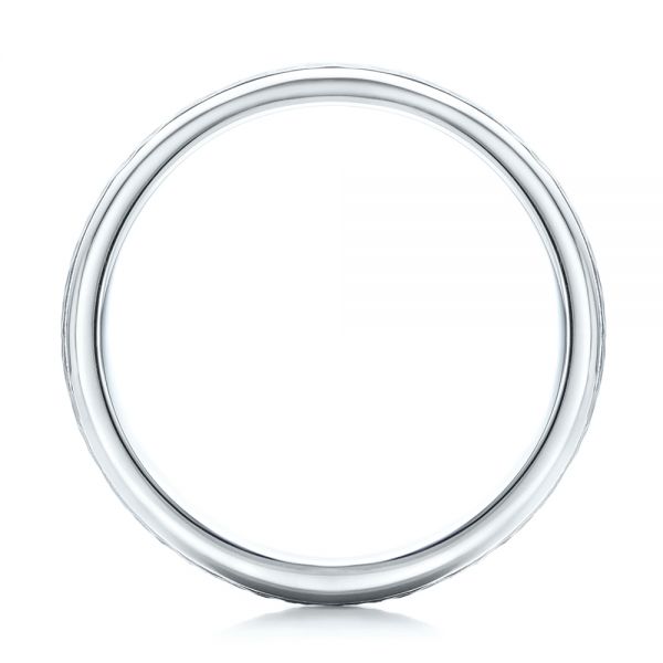  Platinum And 18k White Gold Platinum And 18k White Gold Custom Men's Hammered Band - Front View -  101162