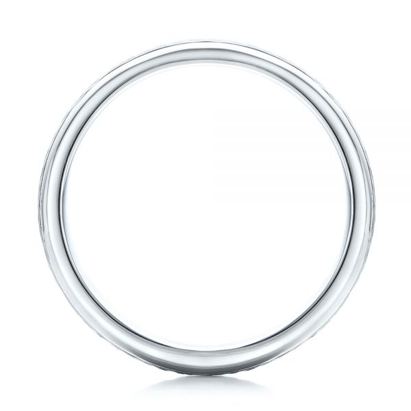 18K Gold And 14k White Gold 18K Gold And 14k White Gold Custom Men's Hammered Band - Front View - 101162
