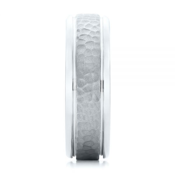  Platinum And Platinum Platinum And Platinum Custom Men's Hammered Band - Side View -  101162