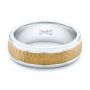  14K Gold And 18k Yellow Gold 14K Gold And 18k Yellow Gold Custom Men's Hammered Band - Flat View -  101162 - Thumbnail