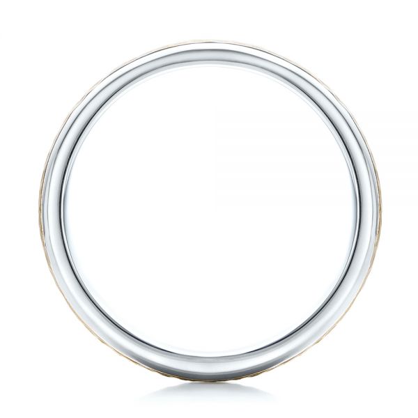 18K Gold And 14k Yellow Gold 18K Gold And 14k Yellow Gold Custom Men's Hammered Band - Front View - 101162